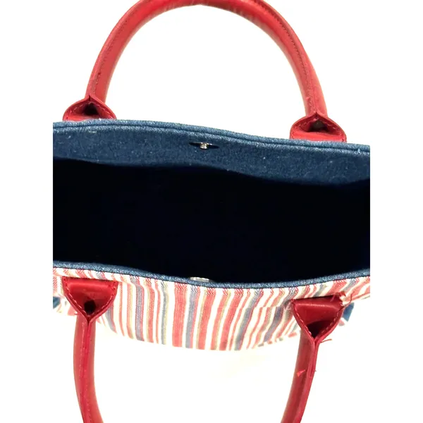 Longaberger Denim Red and White Tote Bag - Image 3