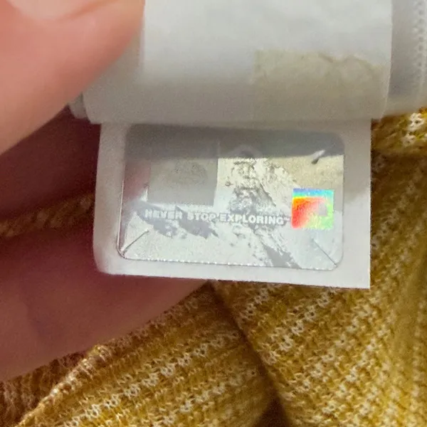 The North Face Top L Yellow Striped Long Sleeve Button Shoulder NF0A339XH9D - Image 9