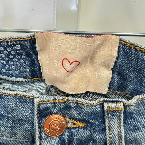 Revice Denim Star Patchwork‎ Flare Jeans Blue High Rise Size 25 Boho Festival - Image 9