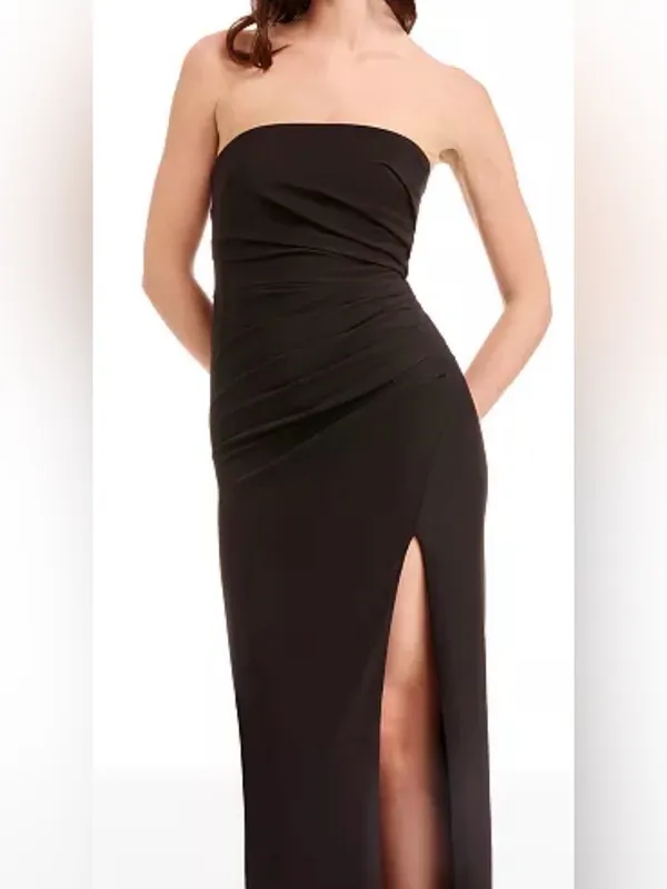 NEW Dress The Population Jasmine Strapless Black Sheath Maxi Dress sz L - Image 3
