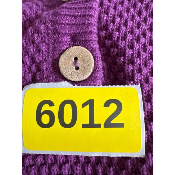 FP Beach Free People Purple Cotton‎ Waffle Knit Henley Sweater Medium 6012 - Image 8