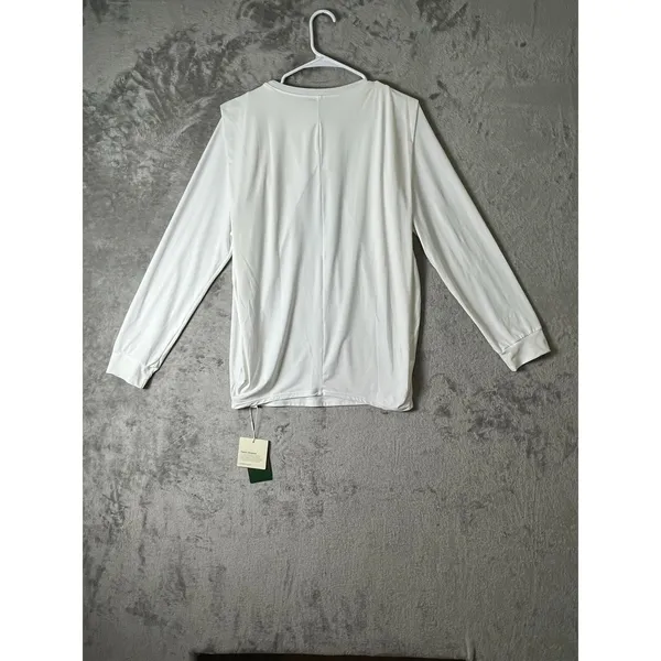 Halara White Long Sleeve Performance Crewneck Athletic Top Shirt Medium New - Image 3