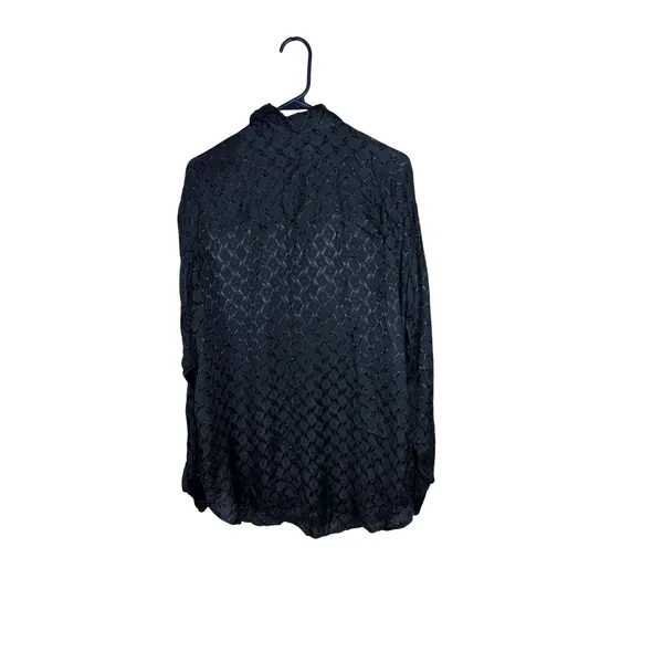 Phool Vintage Black Velvet Patchwork Textured Button Down Shirt Womens Medium - Image 7