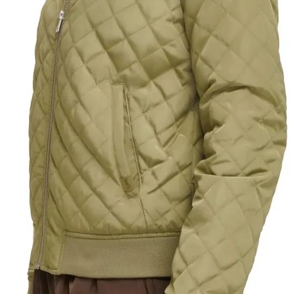 NWT Levi's Women's Diamond Quilted Bomber Jacket Olive Tree Small - Image 2