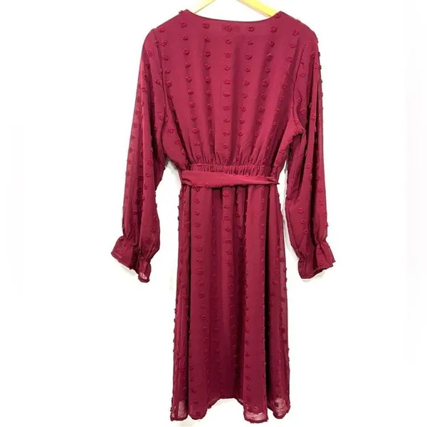 Baltic Born Paisley Dot‎ Midi Dress Burgundy Women's L - Image 4