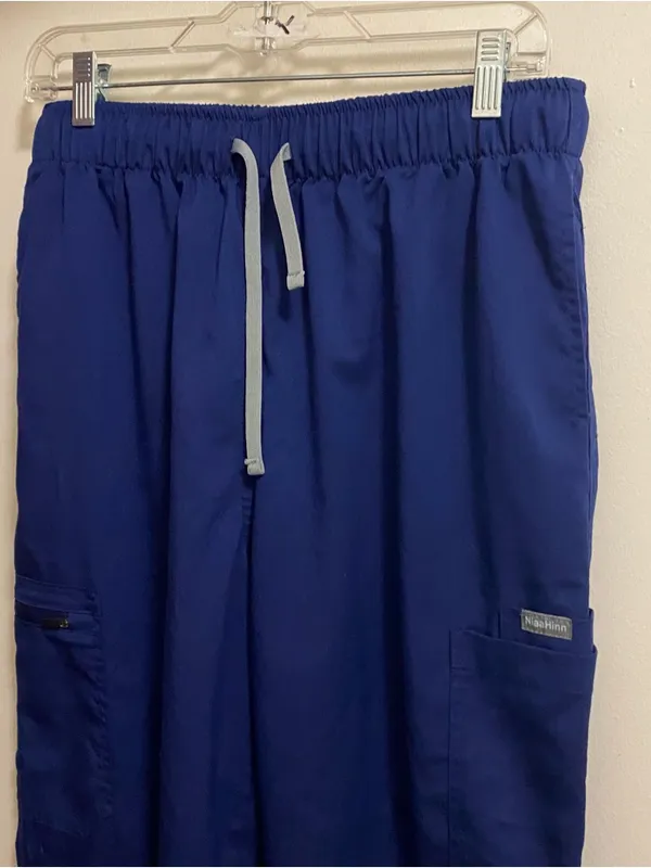 NiaaHinn Womens Dark Navy Blue Scrub Pants L Large Scrubs Medical Nursing Nurse - Image 2