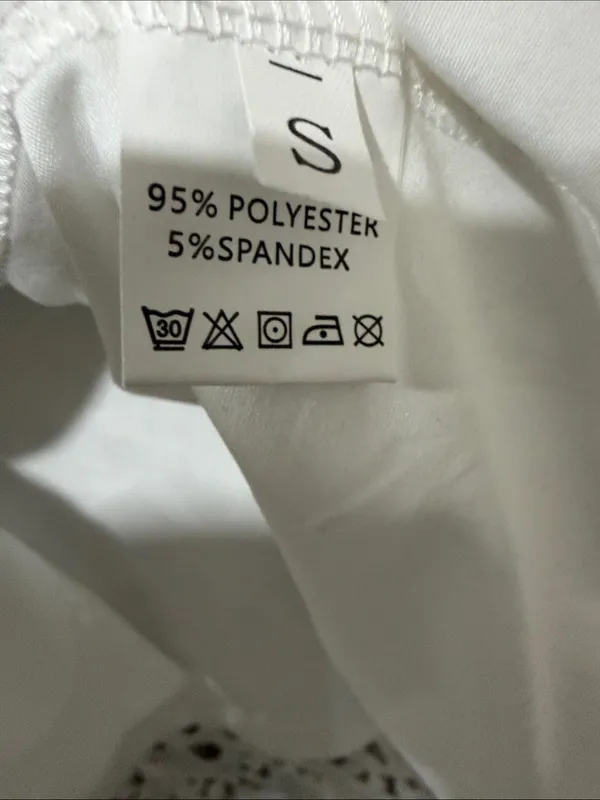 White Lace Coastal Beach Resort Long Sleeve Button Size Small Shirt Dress - Image 8