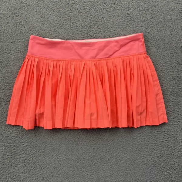 Lululemon Pleat To Street Skirt Skort Grapefruit Coral Athletic Tennis Women 8 - Image 4