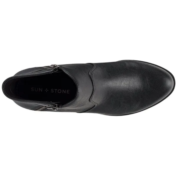 NWT Sun + Stone Womens Adelinee Faux Leather Ankle Boots 10017856000 Black 5M - Image 3