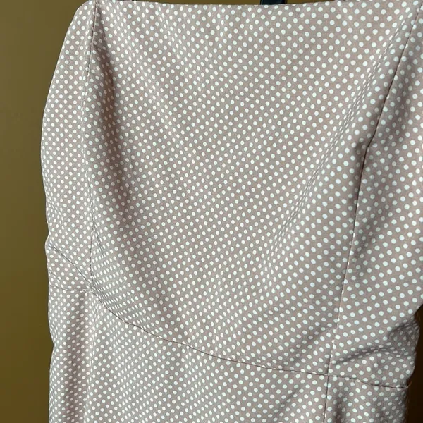 Showpo Blush Pink White Polka Dot Lace-Up Back Mini Dress AU 10 US 6 - Image 4