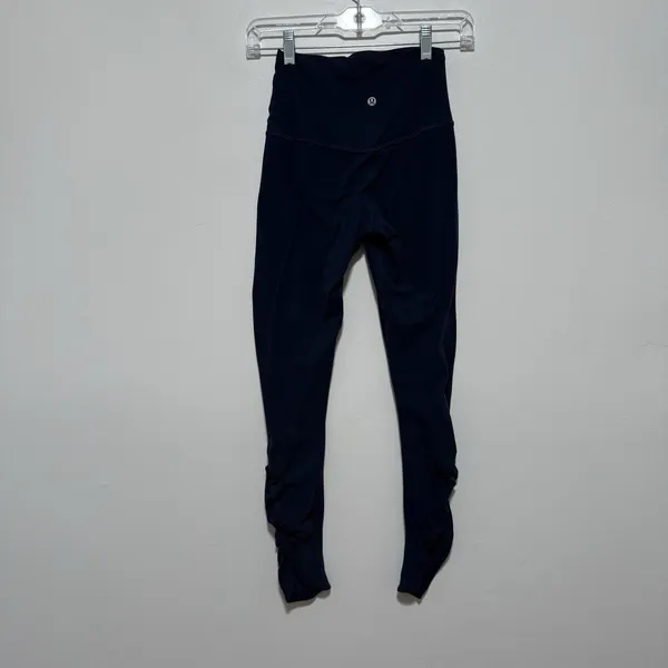 Lululemon Align High-Rise Ruched Waist Nulu Pant 25" True Navy Size‎ 4 - Image 6