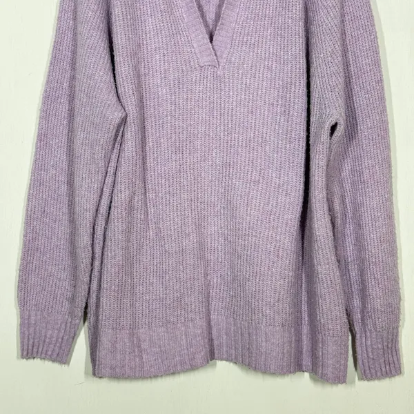 American Eagle Collared Sweater Womens Size Large Purple Knitted Pullover Preppy - Image 4
