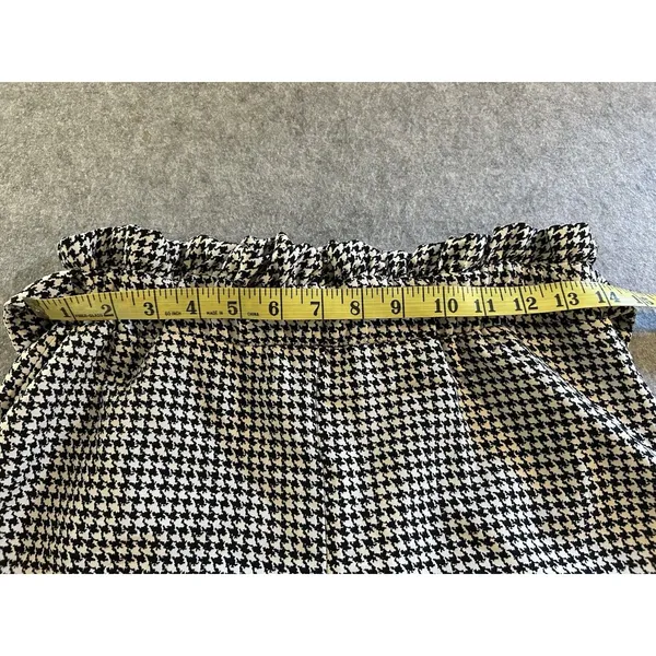 BeBop Black White Plaid Tie Front Wide Leg Pant M, Casual Travel Office Comfort - Image 8