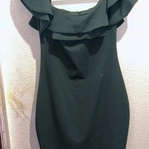Mind‎ Code Women Off the Shoulder Green Ruffled Mini Dress Size S - Image 8