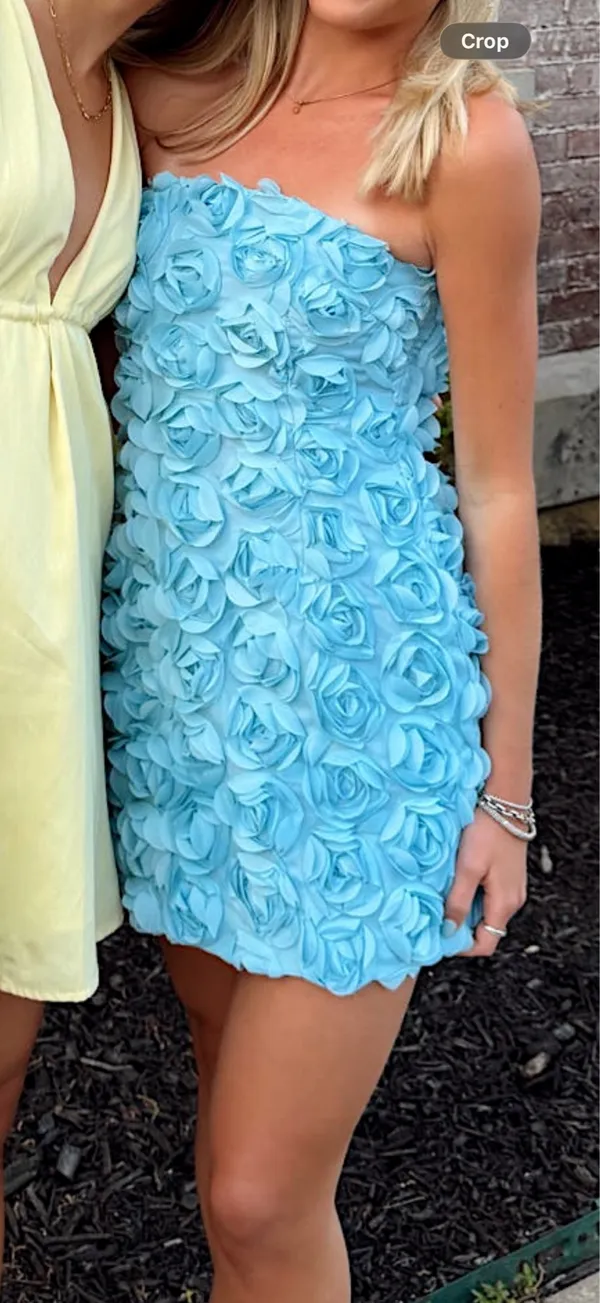 Bloom mini dress in blue - Image 3