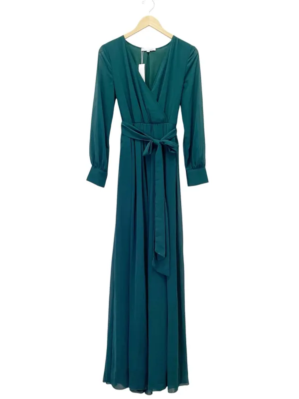 NWT Baltic Born Lydia Emerald Chiffon Maxi Dress Size Medium Long Sleeve Gown - Image 2