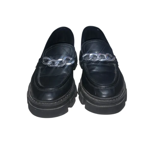 No Boundaries Black Chunky Chain Platform Lug Loafers - Image 2
