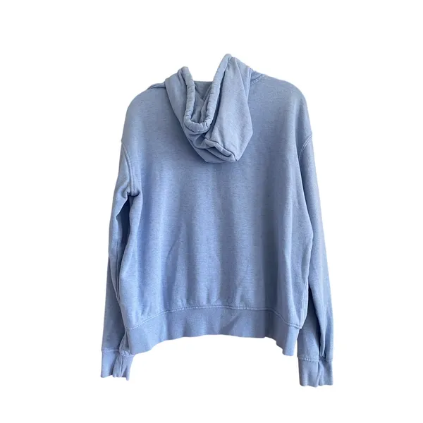 H&M Light Blue Marled Zip Up Hoodie Size Small - Image 5