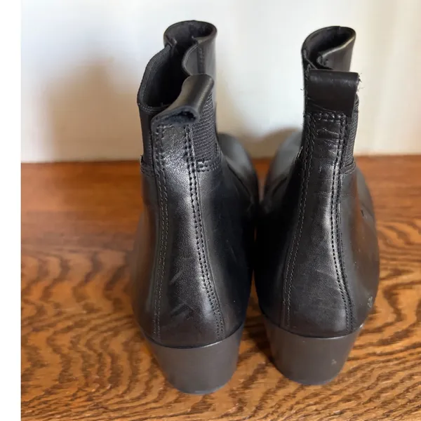 ECCO Shape 35 Black Leather Block‎ Heel Chelsea Ankle Boots EU 41 US 10 - Image 4