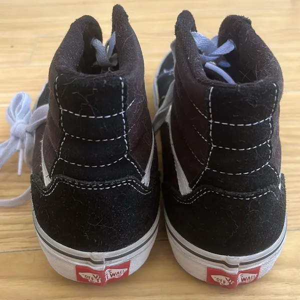 Vans Black and White Sk8-Hi Sneakers Women's Size 7.5 High Top Streetwear Suede - Image 5