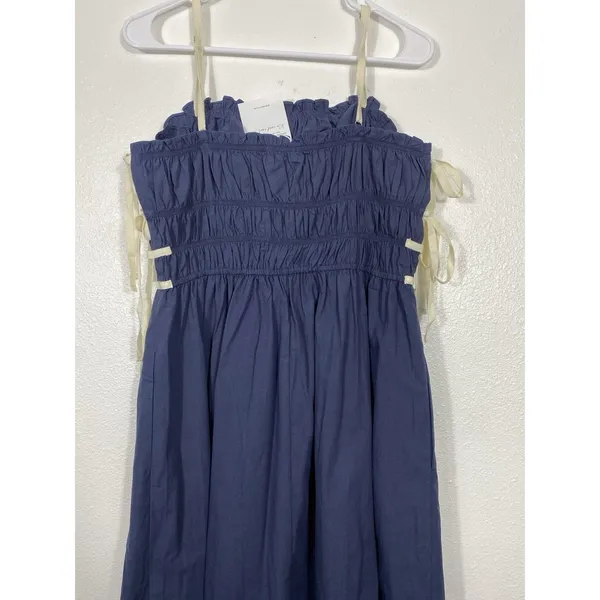 Women's Blue Sleeveless Dress Size L 100% Cotton - Image 6