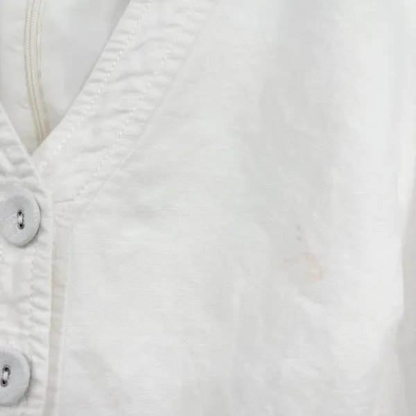 Gal Meets Glam Womens Angela White Linen Cotton Cottagecore Ruffle Dress Size 16 - Image 4