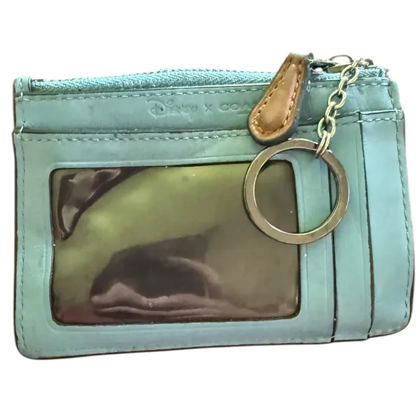 Coach X Disney Blue Leather ID Card Coin Wallet - Image 2