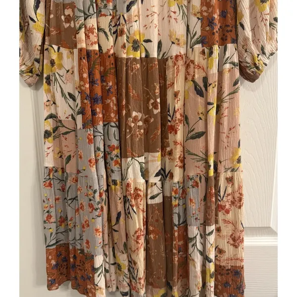 Fate Midi Dress‎ Sz Small Patchwork Boho Peasant Western Romantic Feminine Flowy - Image 4