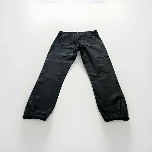 Paige Mayslie Coated Jogger Pants Black Slim Fit Ankle Zip High Rise Size 27 - Image 3