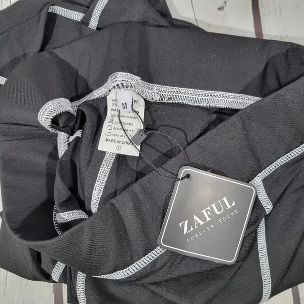 Zaful Black Leggings Athletic‎ Performance Stretch Fit Women's Size M - Image 5