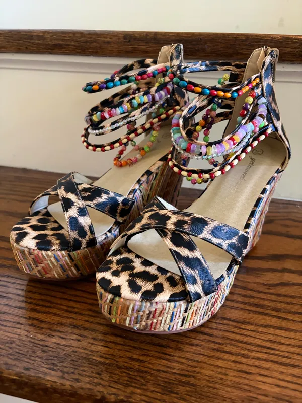 Amazon Women’s Leopard Print Wedges - Image 3