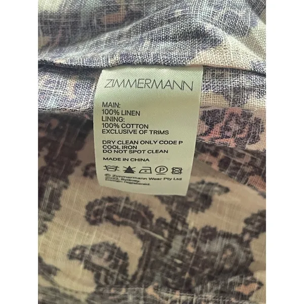 Zimmermann Aliane Cut Out Midi Dress Mixed Paisley Print Cotton Summer Dress - Image 14