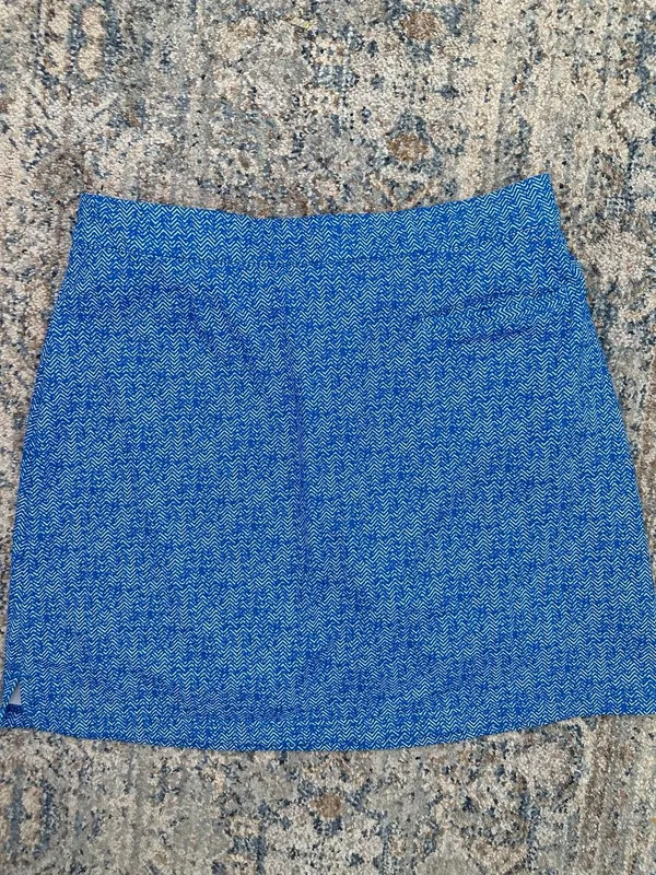 Peter Millar Blue Herringbone Print UPF 50+ Golf Skort Skirt - Image 6