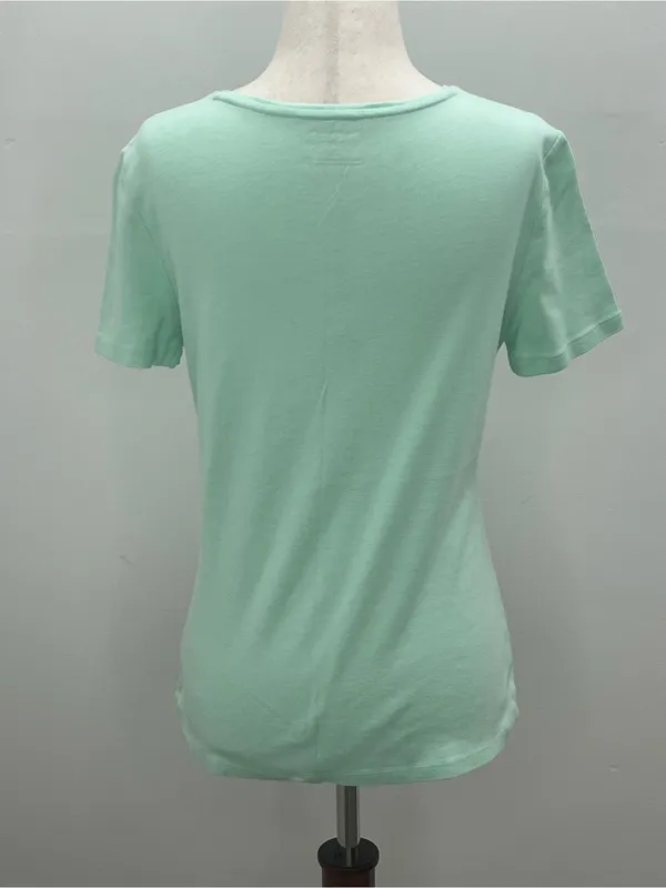 Talbots Tee Womens Mint Green Short Sleeve 100% Pima Cotton Basic Top Small - Image 3