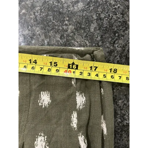 Est. 1946 Women’s Size 12 Wide Leg Pants Olive Green Boho Granola Teacher Casual Fun Zip - Image 6