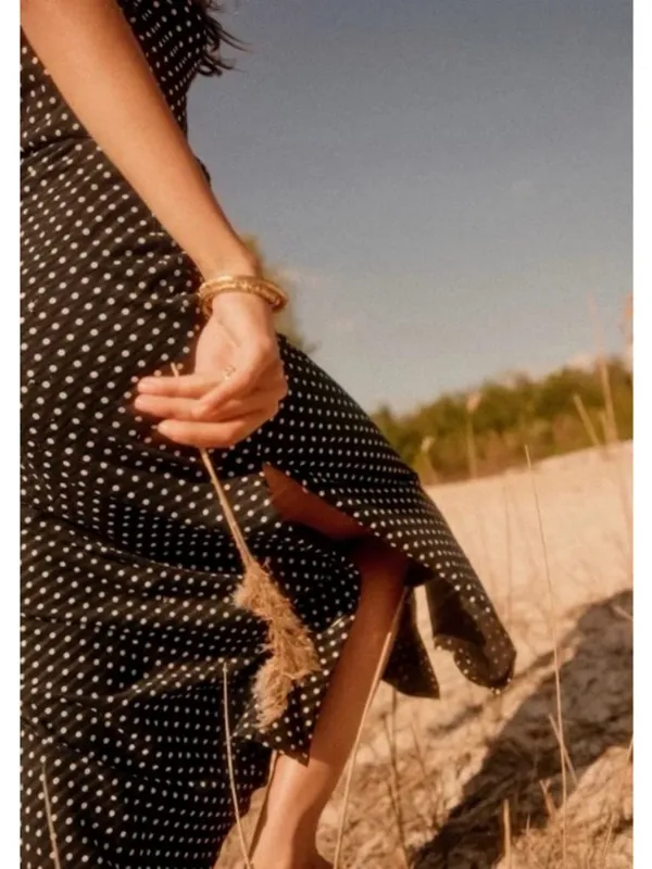 SEZANE Luce Dress ~ Black Ecru Polka Dots Small - Image 12