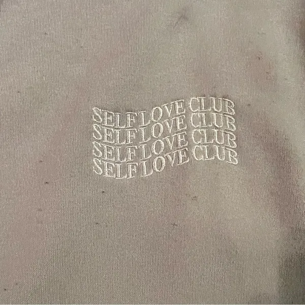 Brooklyn Cloth Tan Self Love Club Cropped Crewneck Women’s Medium - Image 2