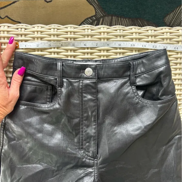 Aritzia Wilfred The Melina Vegan‎ Leather High Rise Straight Leg Pants 8 Classic - Image 8