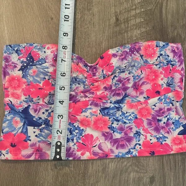 VS PINK floral and rhinestone strapless bralette - Image 6