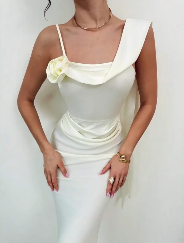 White satin dress Size M - Image 7