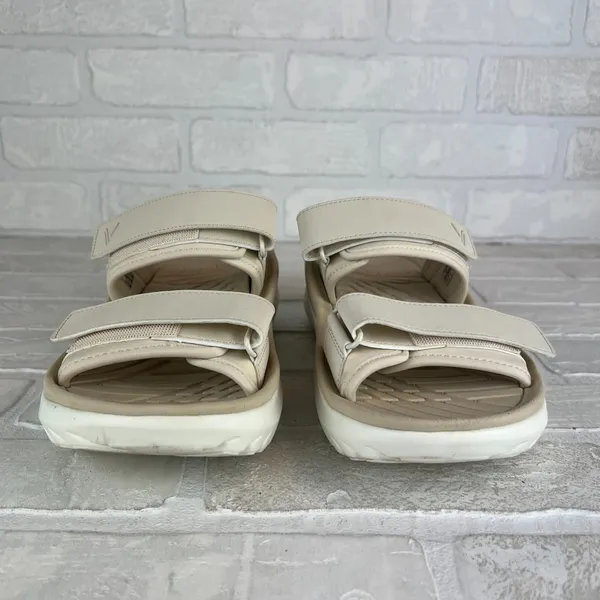 Vionic Renewal Recovery Slides Sandals Womens 9 Men 7.5 Beige 2-Strap Hook Loop - Image 7