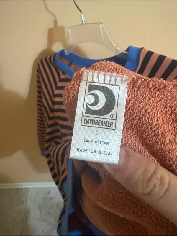 Daydreamer Striped Vintage Relaxed Sweatshirt with Blue Trim - Image 4