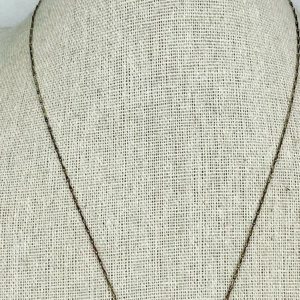 Gold Tone Rhinestone Pendant Chain Link Necklace - Image 5