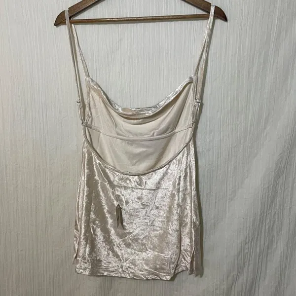 Free People Intimates Small All Night Velvet Camisole Champagne Cowl Neck - Image 8