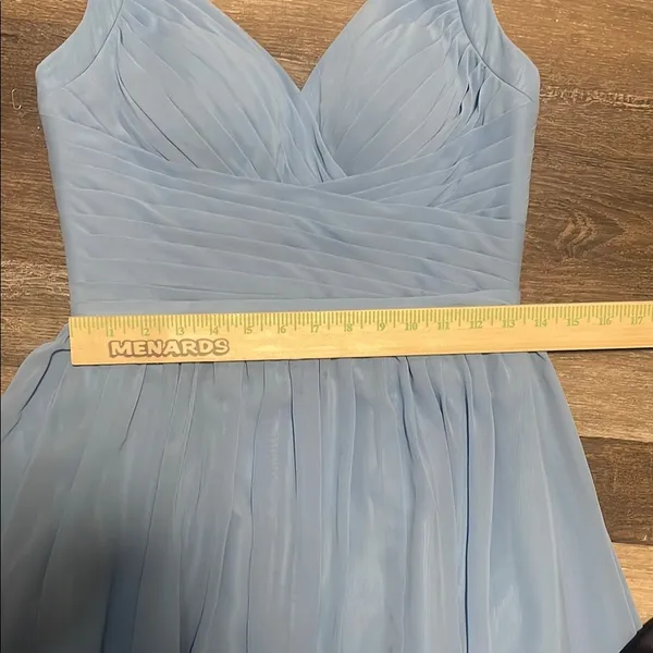 Azazie Light Blue‎ Satin Dress - Image 2