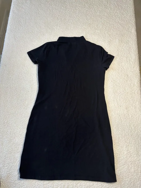 DKNY Sport Black Logo Tape Quarter Zip Mini Dress Short Sleeve Sporty Bodycon S - Image 6