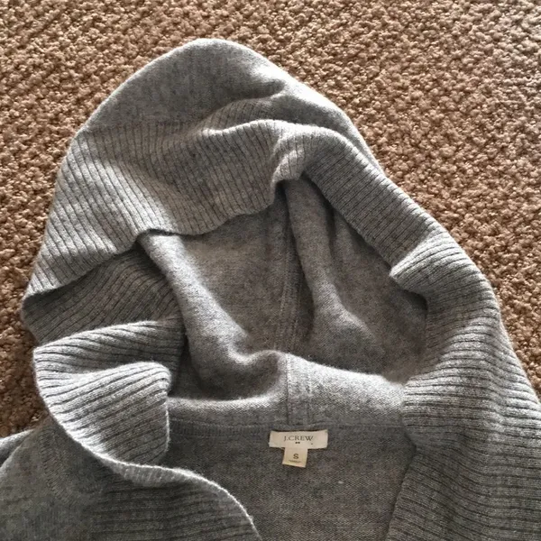 JCrew Hooded Grey Sweater Gray - Image 4