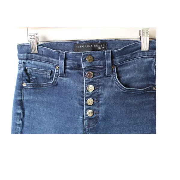 Veronica Beard Jeans Womens 28 Debbie Ankle Skinny High Rise Bright Blue Stretch - Image 4