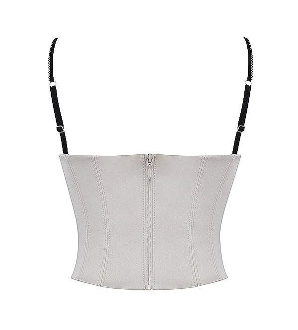 House Of CB NWT Luette BEIGE SATIN UNDERWIRED CORSET - Image 11