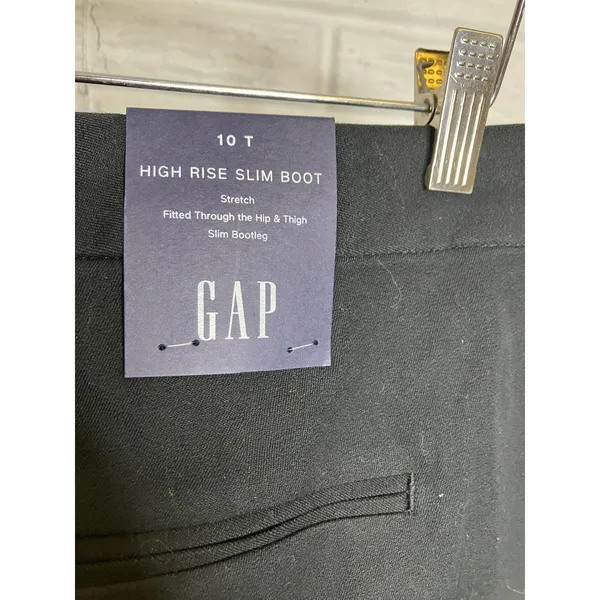 Gap High Rise Slim Boot Pants Women 10 Tall Black NWT Stretch Workwear - Image 6
